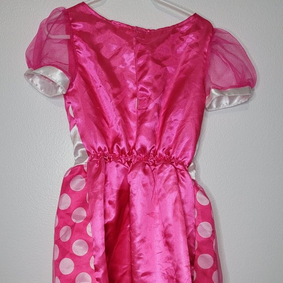 Minnie Mouse Disney Just Play Pink Polka Dot Bow Dress Size Girls 4-6 Halloween - Picture 3 of 5